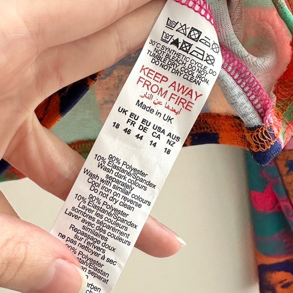 NASTY GAL Kitsch Postcard Mesh Cropped Top, Multicolored, Size 14, NWT - Picture 12 of 16